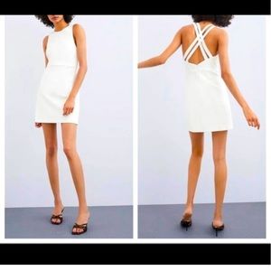 Zara white dress cris cross back